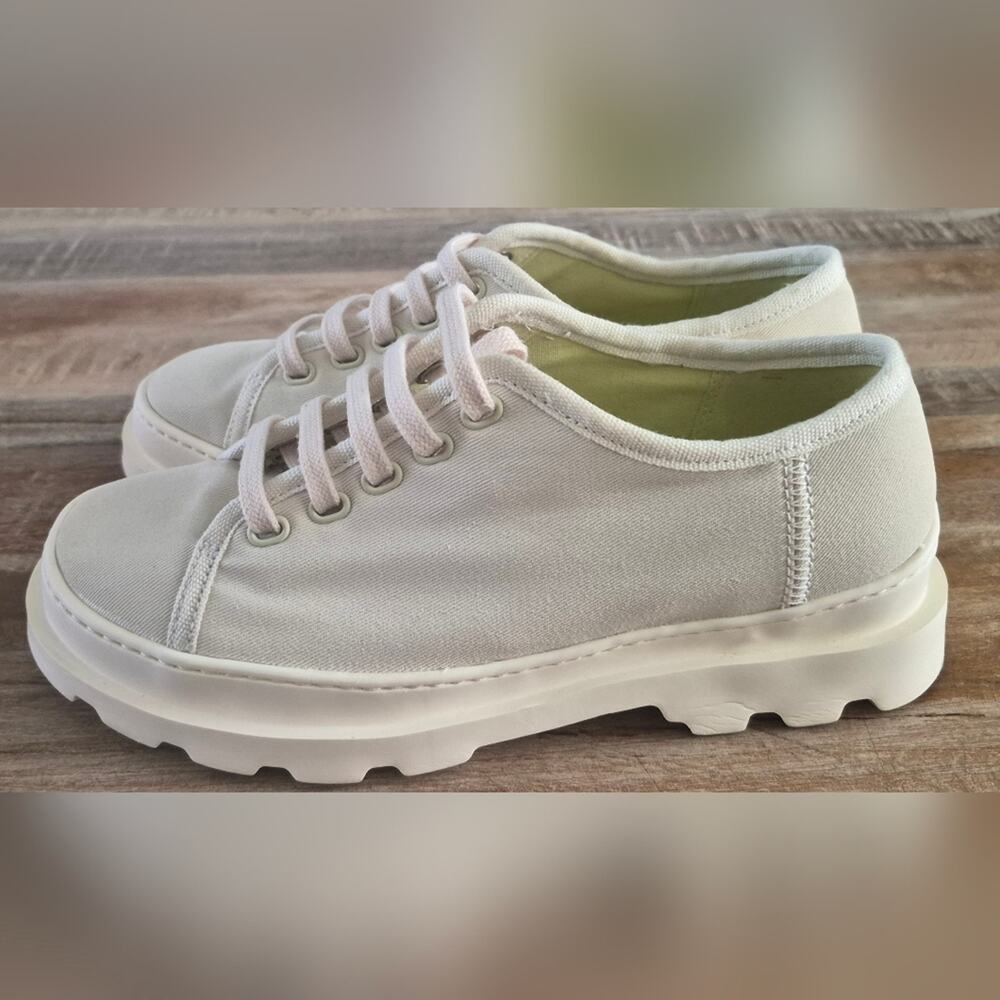 Camper Brutus White Canvas Chunky Platform Sneakers | Size 6.5 / 37